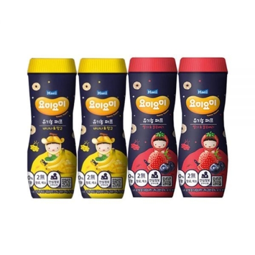 요미요미 오가닉퍼프 딸기블루베리 42g x 2개 + 바나나망고 42g x 2개