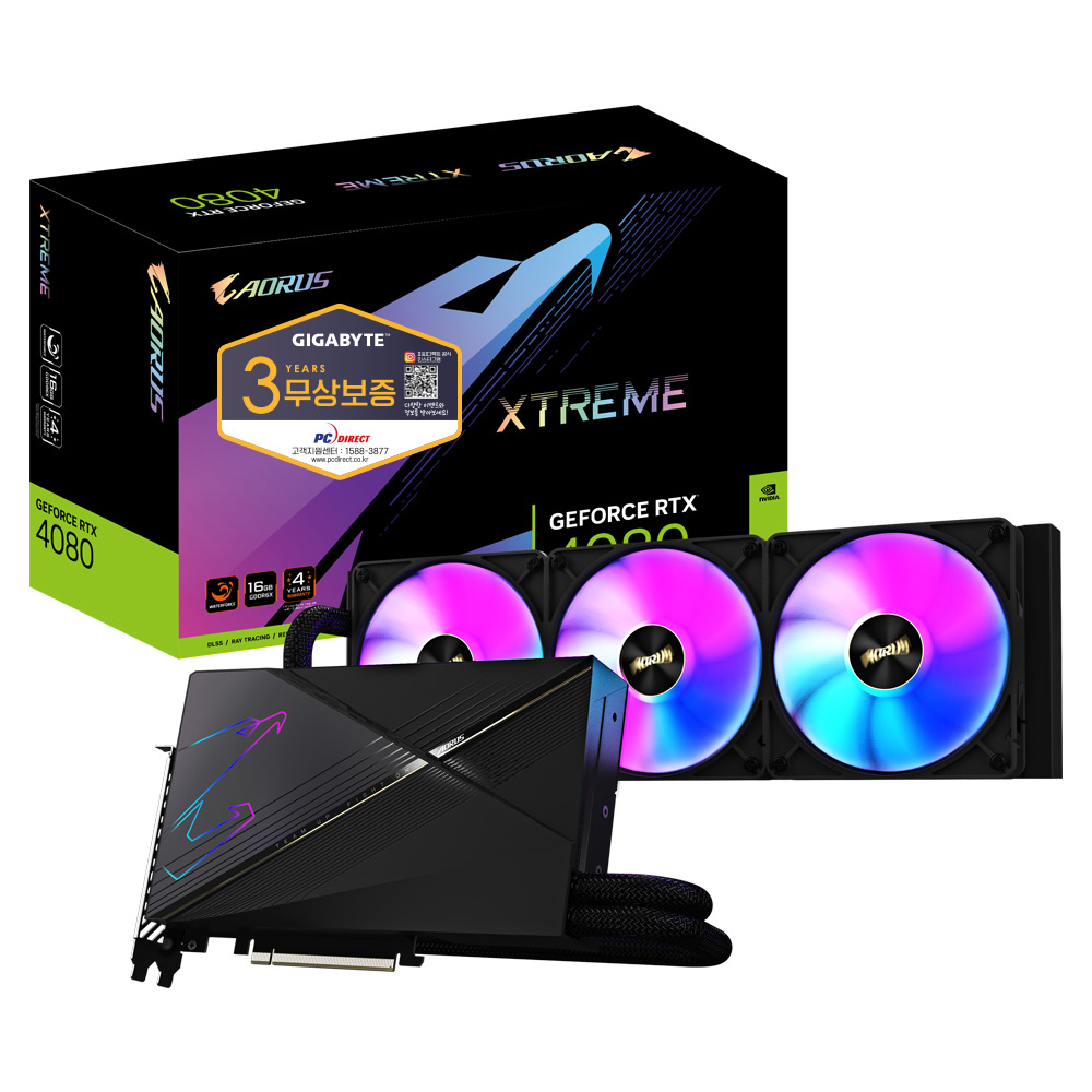GIGABYTE AORUS 지포스 RTX 4080 XTREME 워터포스 D6X 16GB 피씨디렉트