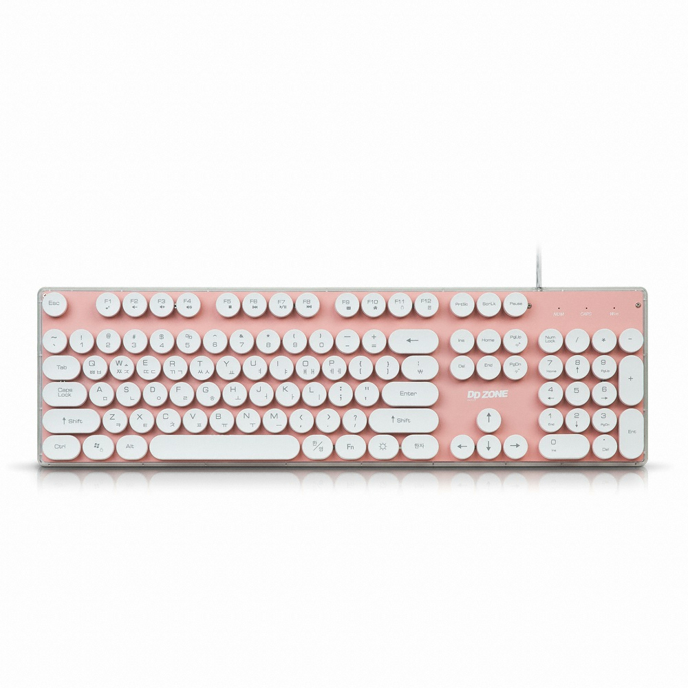 에이데이타코리아 DDZONE K-650 LED 레인보우 레트로 키보드 (핑크)_이미지