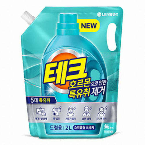 테크 호르몬 특유취 제거 액체세제 드럼용 리필 2L (2개)_이미지