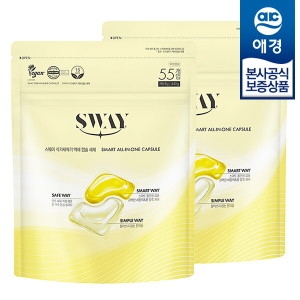 애경 스웨이 식기세척기 액체캡슐세제 레몬향 55개입 (2개)
