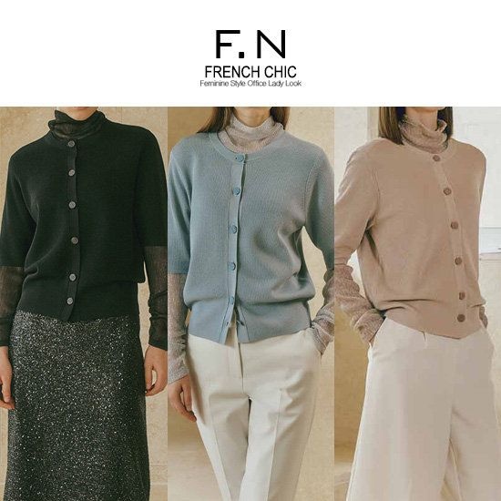 에프엔 F.N 라운드 반팔 가디건 G251 3129551