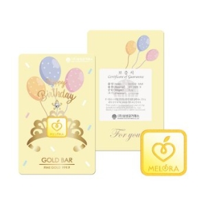 멜로라 생일축하 골드바 0.3g (옐로)