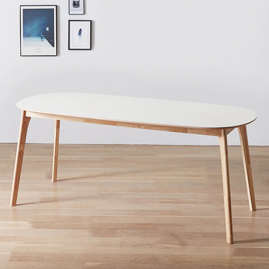 보루네오하우스 엘리브 메이 리빙다이닝 원목 타원 식탁 1800 (의자별도)_이미지