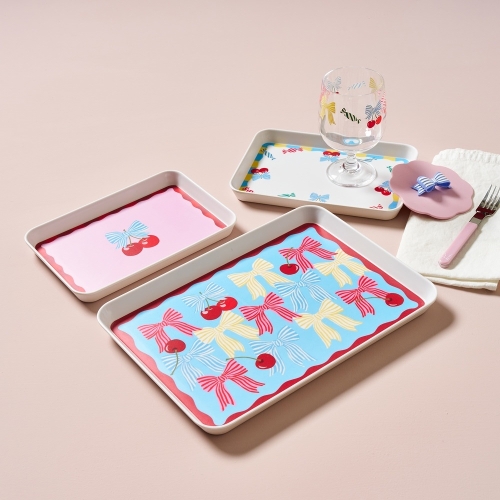 엠에이치앤코 모던하우스 리본체리 멜라민쟁반 3P 세트