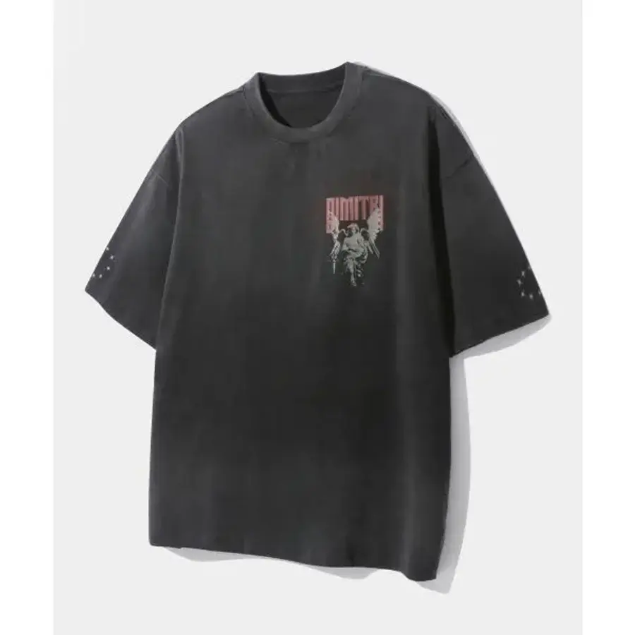 피그먼트 DIMITRI BLACK 페이드 워싱 아트웍 반팔 티셔츠_ 차콜 DBE3TS03CH 114611