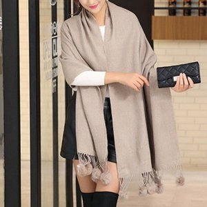베이직폼폼 머플러 토끼털 목도리