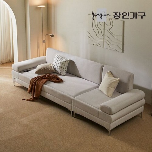 장인가구 비움 온열 4인 패브릭 흙소파 MS (황토볼)_이미지