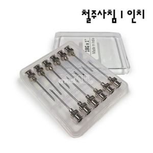 [불명] 주사기 철침 1inch 21G (12개)