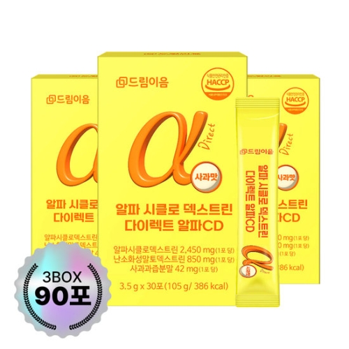 드림이음 알파 시클로 덱스트린 다이렉트 알파CD 3.5g 30포 (3개)