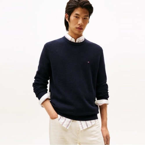 타미힐피거 남성 스트럭처 크루넥 스웨터_T12F6KPO040MT1DW5_이미지