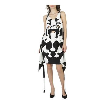 버버리 우먼 Cow-Print Pieced 컷아웃 실크 미니 Dress Brand Size 10 US 8 8054413 1018075_이미지