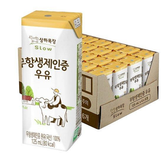 매일유업 상하목장 무항생제인증 우유 125ml (멸균) (4개)_이미지