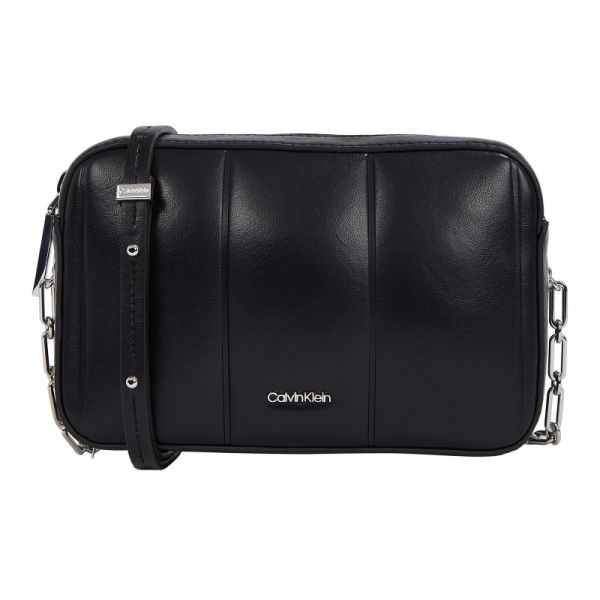 캘빈클라인 Calvin Klein 라인 퀼트 <b>카메라</b> <b>가방</b> PVH 블랙 크로스백 숄더백 382273