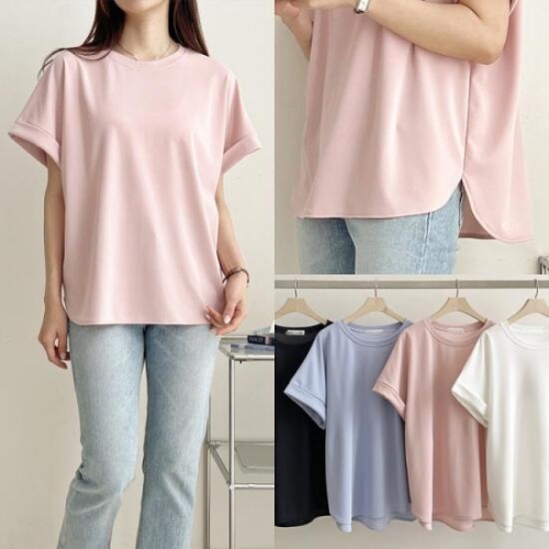 위쉬몰 SM 레아래글런절개반팔티 S380H407 빅사이즈