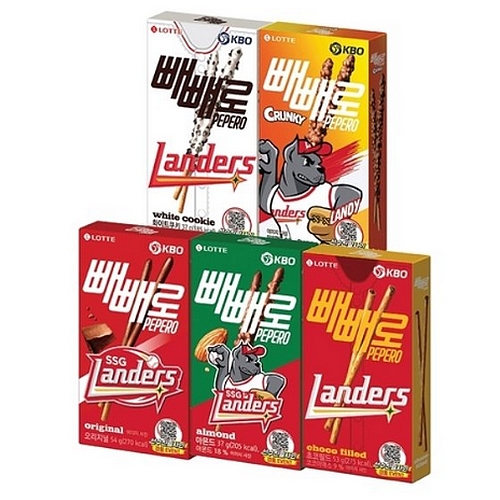 롯데제과 KBO X 빼빼로 5종 혼합구성 (SSG 랜더스) [50개]