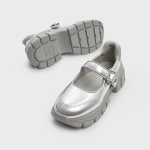  찰스앤키스 메리제인 스니커즈 통굽 실버 빅사이즈 SL1-70900040 프라임