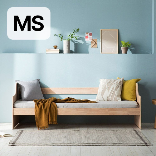 장인가구 스쿠너 가드형 데이베드 원목 침대 MS (메모리폼)_이미지