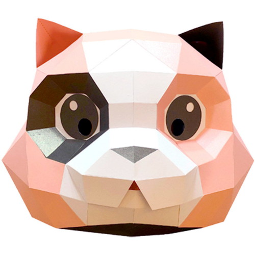 스투피드 프리미엄 3D 입체 종이가면 고양이