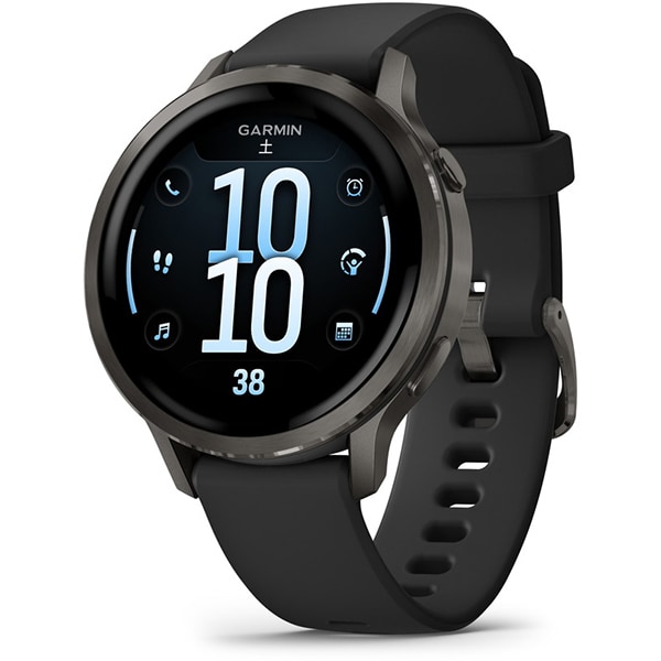 가민 Venu 4 베뉴 441mm Slate Black 실리콘 밴드 심전도 ECG앱 Suica GPS 스마트워치 010-0301.._이미지