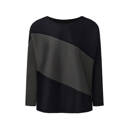 플리츠미 여성 니트 컬러 블록 돌먼 티셔츠_EPTSW024006_이미지