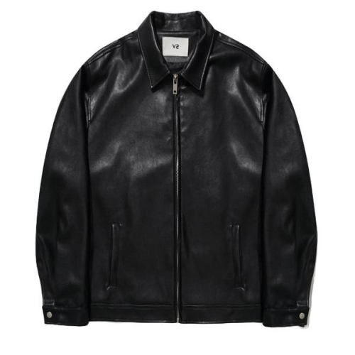 브이투 VTWO 442 VEGAN LEATHER OVERFIT JUMPER_블랙 227342 M