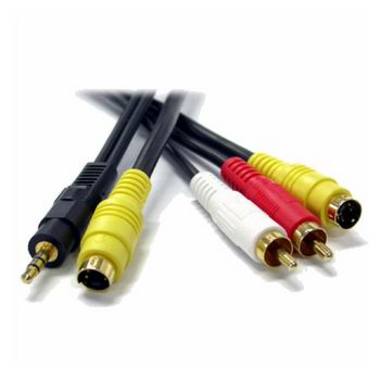 S-VHS&Stereo to S-VHS&2RCA 통합 케이블