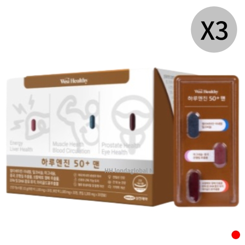 삼진제약 위시헬씨 하루엔진 50+ 맨 30팩 (3개)