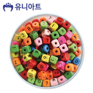 유니아트 5000통 모양비즈 10번 나무비즈 숫자 P0000BFX_이미지