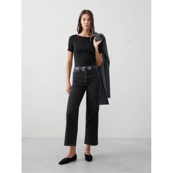 바나나리퍼블릭 우먼 소프트 터치 Seamed 탑 상의 블랙 11332423