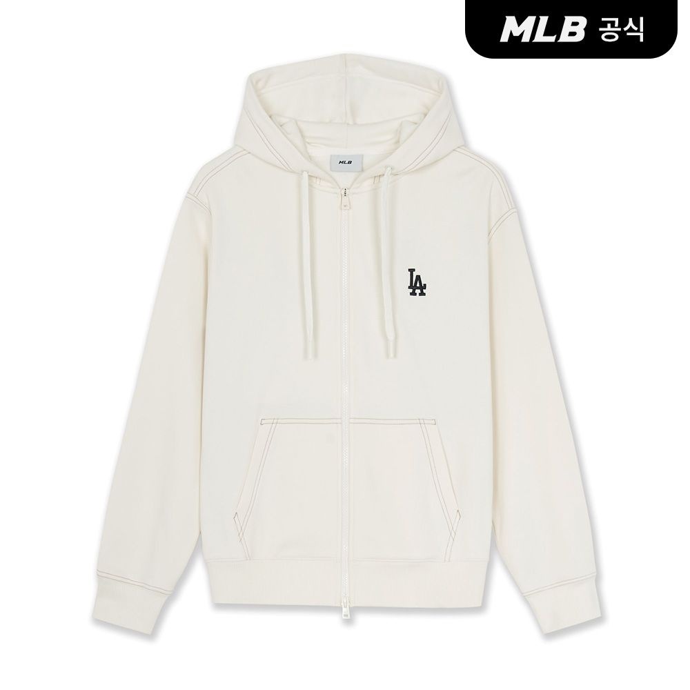 MLB 공용 베이직 미디움로고 기모 후드집업 3ATRB0166-07CRS_이미지