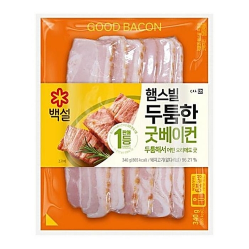 CJ제일제당 백설 햄스빌 두툼한 굿베이컨 340g (5개)_이미지