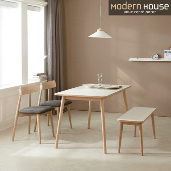 모던하우스 헤닝 HPM 식탁 1300 (의자2개+벤치1개)_이미지