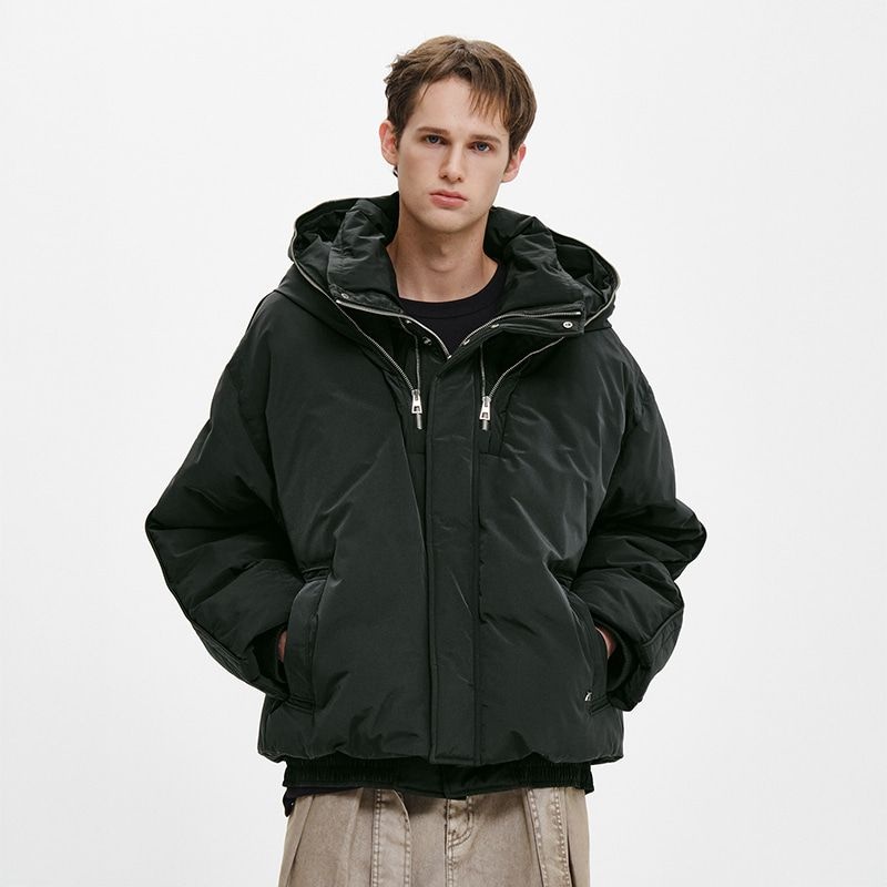지오송지오 듀얼넥 숏 다운 점퍼 다크카키 ZI6JP603DK