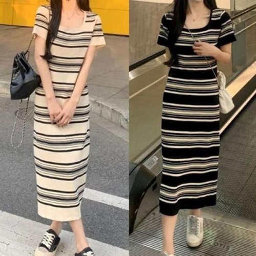 ONM 여성 여름 롱 원피스 스퀘어넥 멋진 에슬레저 룩 S38153628
