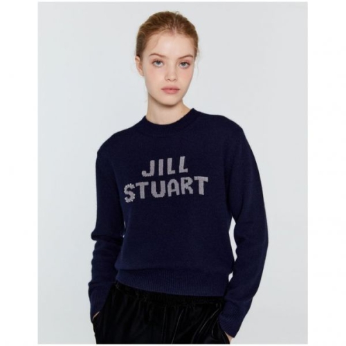 뉴욕 우먼 리뷰이벤트 뉴욕 네이비 진주 장식 로고 울혼방 니트 JSSW3D460N3 3994