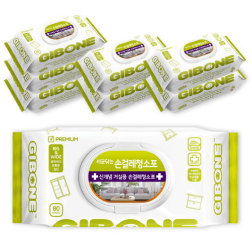 세균닦는 손걸레 청소포 캡형 80매 8개