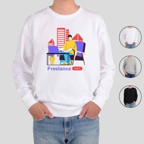 맨투맨 남여공용 홈오피스 프리랜서 그림 FREELANCER1
