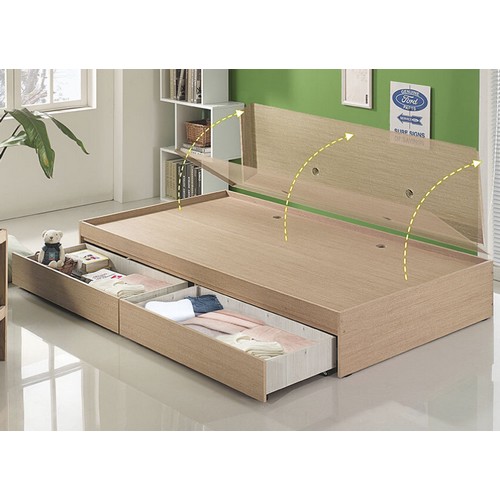 하포스침대 하모니 와이드 서랍형 LED침대 S (쟈가드파워본넬)_이미지