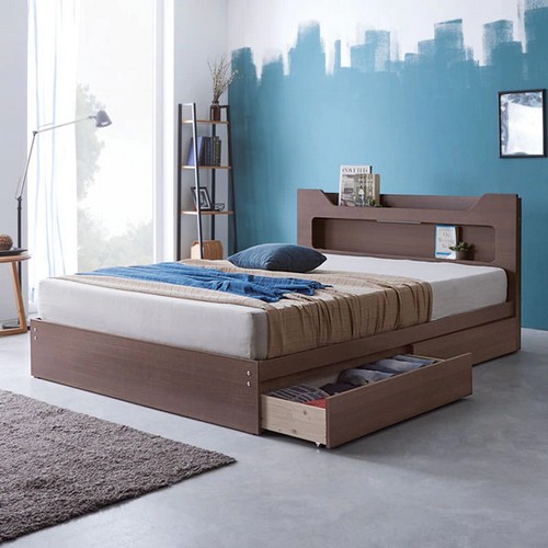 하포스침대 하모니 와이드 서랍형 LED침대 S (쟈가드파워본넬)_이미지