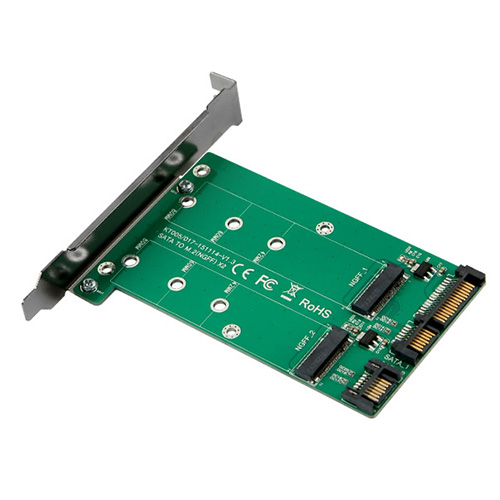 라이트컴 Coms SATA 컨버터(Dual M.2 to SATA), 2포트 PC브라켓 타입