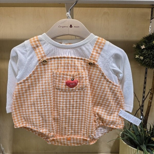 중동텍스타일 오가닉맘 오체크긴소바디수트MLSPQS01OG075