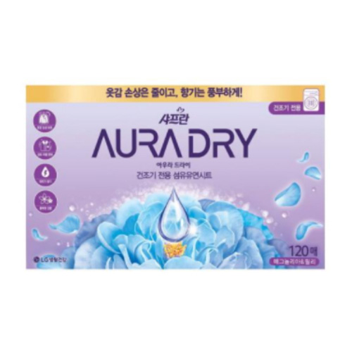 LG생활건강 샤프란 아우라 드라이시트 매그놀리아&릴리 120매 (1개)