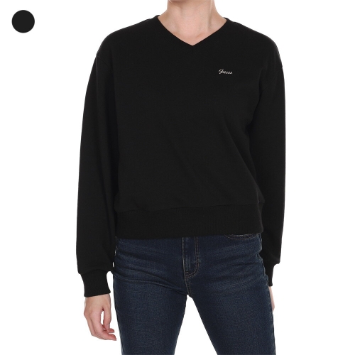 게스 여성 브이넥 FLEECE SWEATSHIRT RO4K04C2_이미지