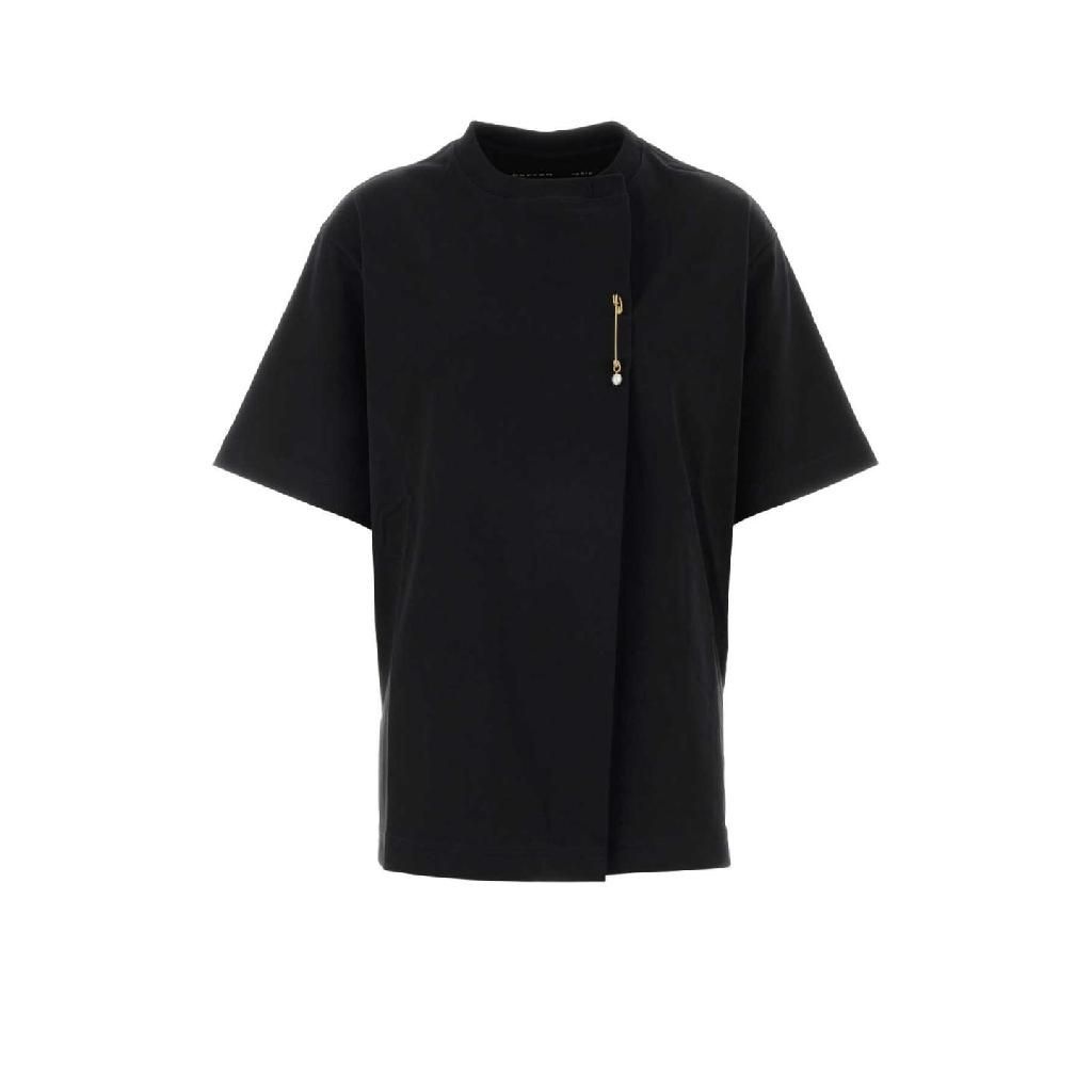 까르뱅 X45 6261K21051 N999 Black cotton oversize t shirt 여성 티셔츠 민소매 탑 나시_이미지