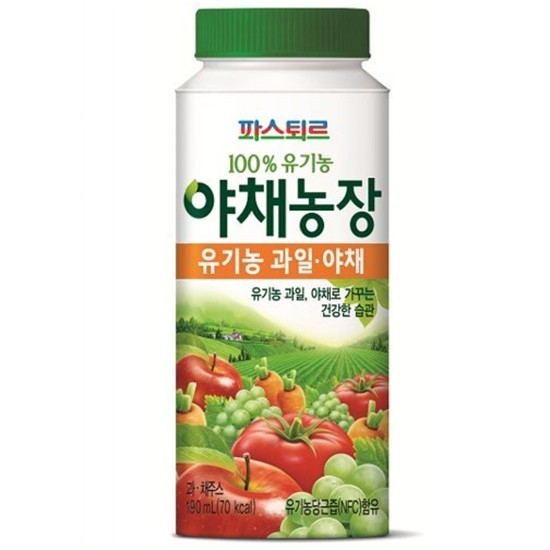 파스퇴르 유기농 야채농장 190ml (3개)_이미지