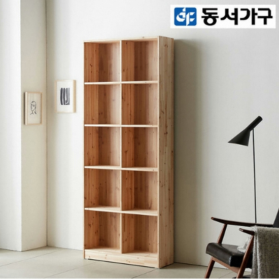 삼나무 원목 5단 오픈 책장 800