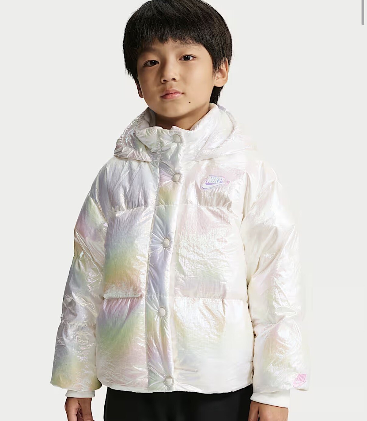<b>나이키</b>키즈 3-7세 글로시 크롭 다운자켓 A264DM152P-IV 105-130 A264DM152IV