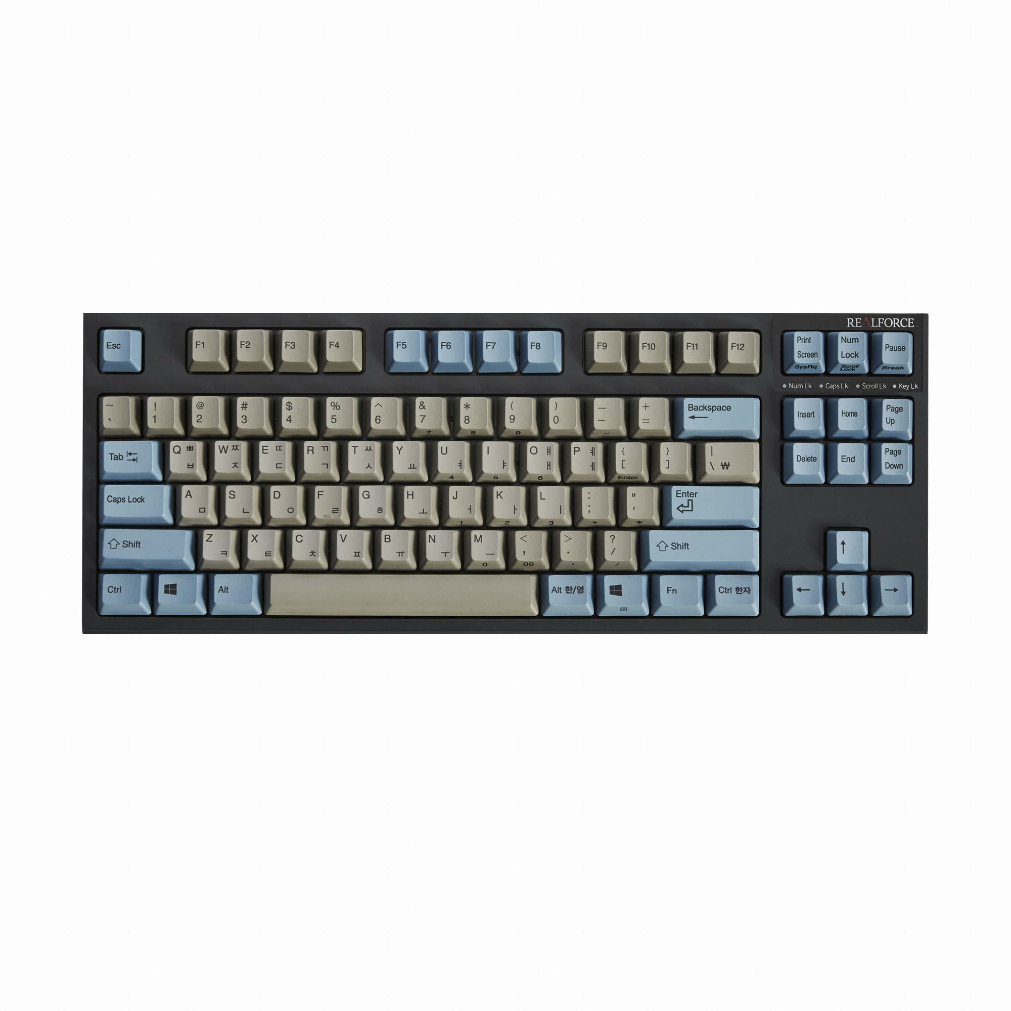 Topre REALFORCE R2TL 그레이 블루 한글 (45g 균등)_이미지