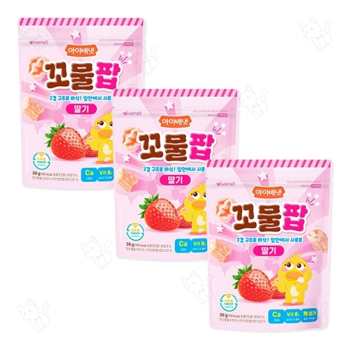 아이배냇 꼬물팝 딸기 30g (3개)_이미지